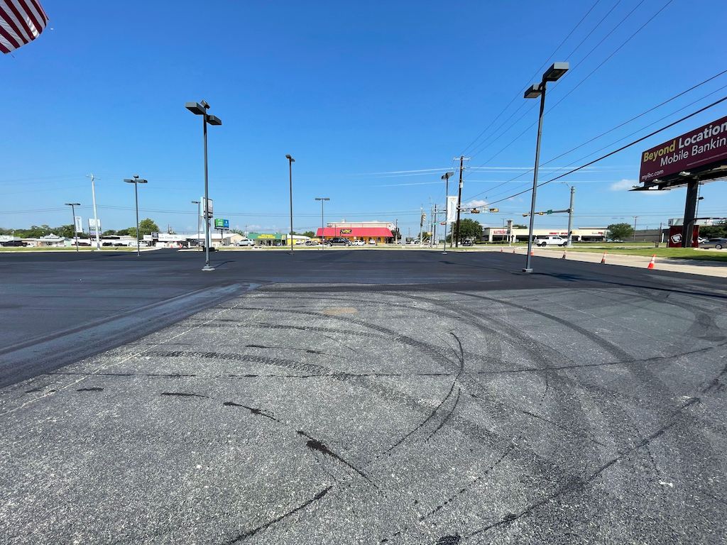 Asphalt Sealcoating & Striping Chevrolet Dealership in Marble Falls, TX