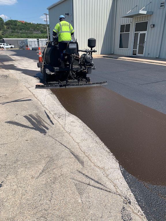 Asphalt Sealcoating & Striping Chevrolet Dealership in Marble Falls, TX