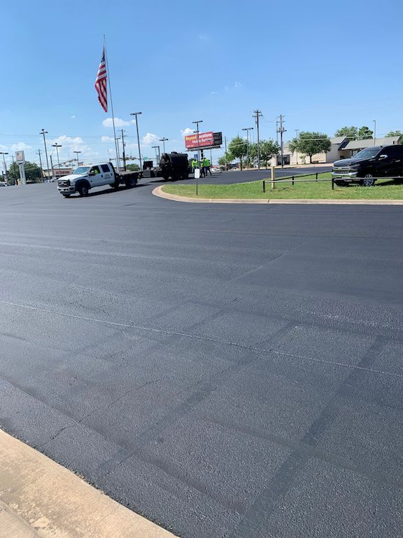 Asphalt Sealcoating & Striping Chevrolet Dealership in Marble Falls, TX