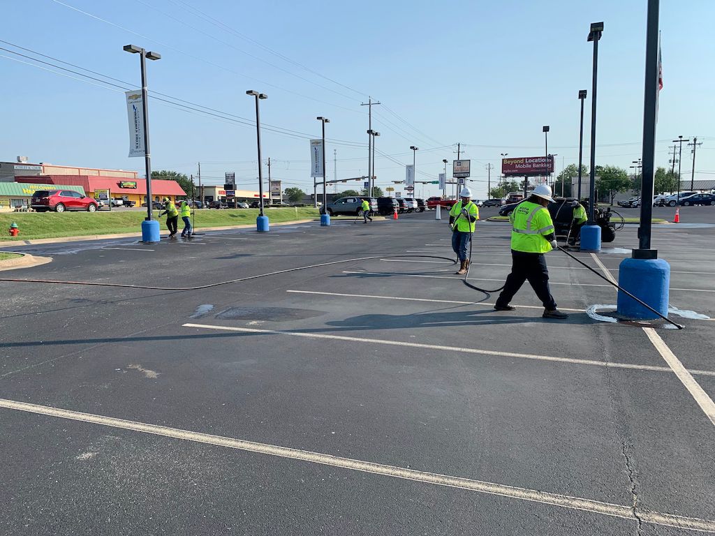 Asphalt Sealcoating & Striping Chevrolet Dealership in Marble Falls, TX