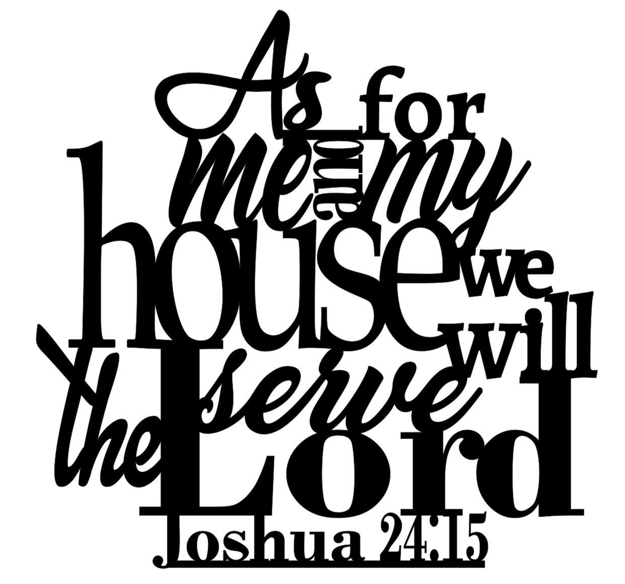 As For Me and My House, Religious Wall Art, Faith Decor, Faith Wall Art