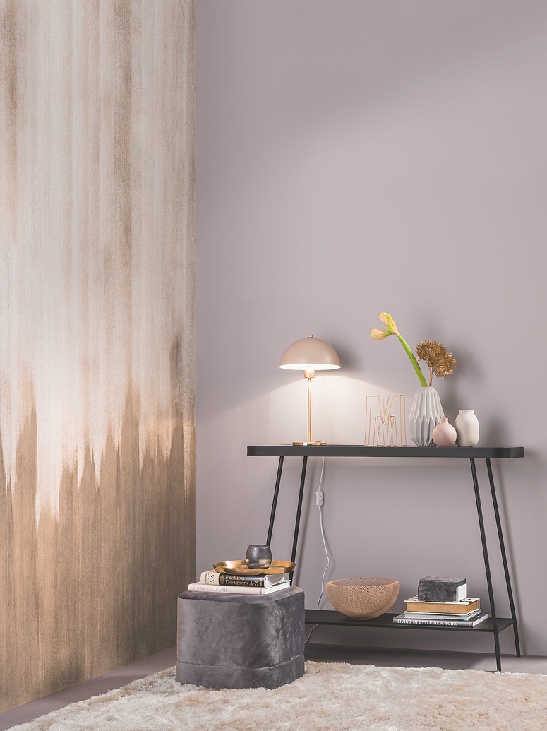 Metallic Wandfarbe, Effektfarbe Roségold Alpina Farbrezepte METALL