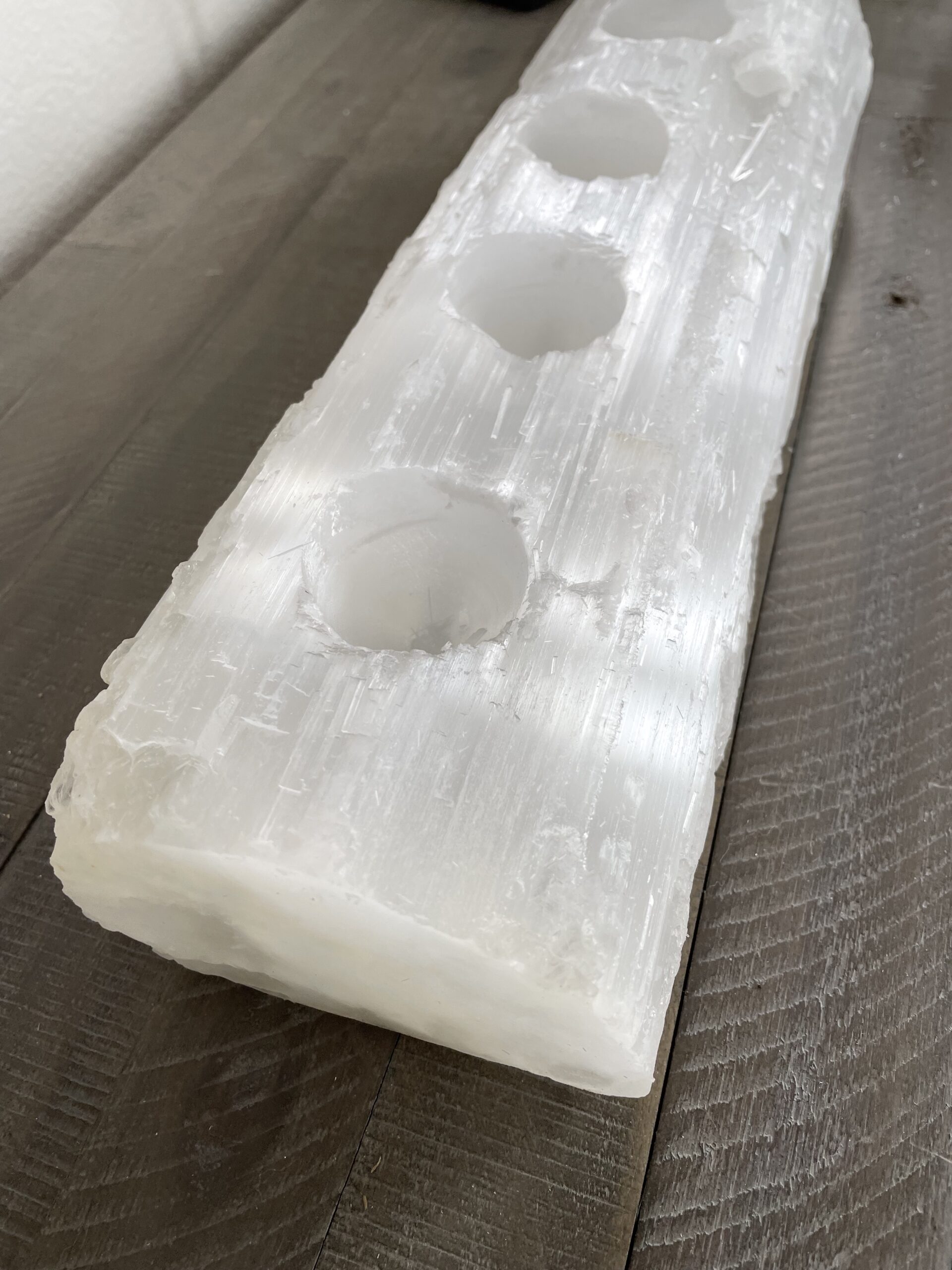 Selenite Candle Holder Alpine Crystals
