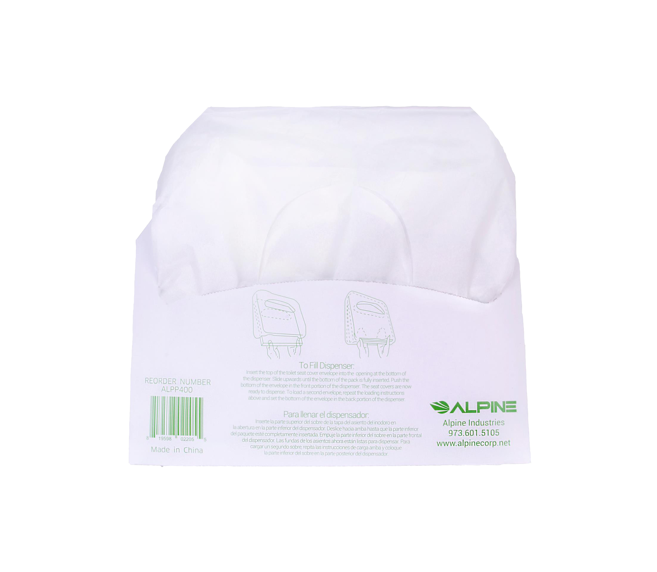 Flushable Toilet Seat Covers in 3, 250sheet packs Alpine