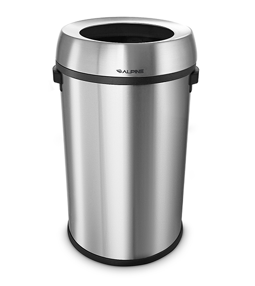Stainless Steel Open Top 17 Gallon Trash Can Alpine