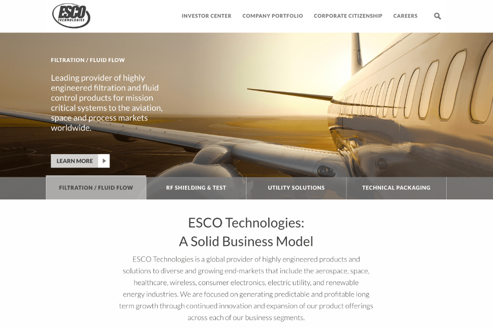 ESCO Technologies Alex Popp UX Design and Development