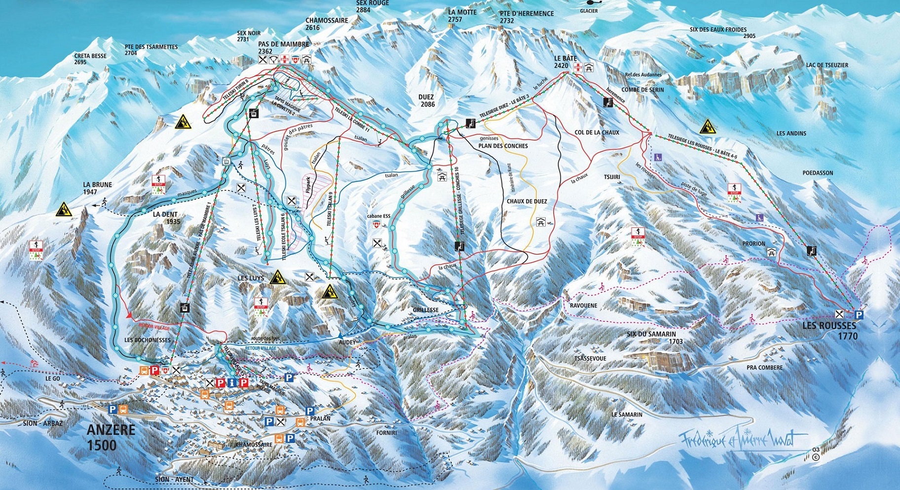 Anzere ski resort airport transfers Alps2Alps