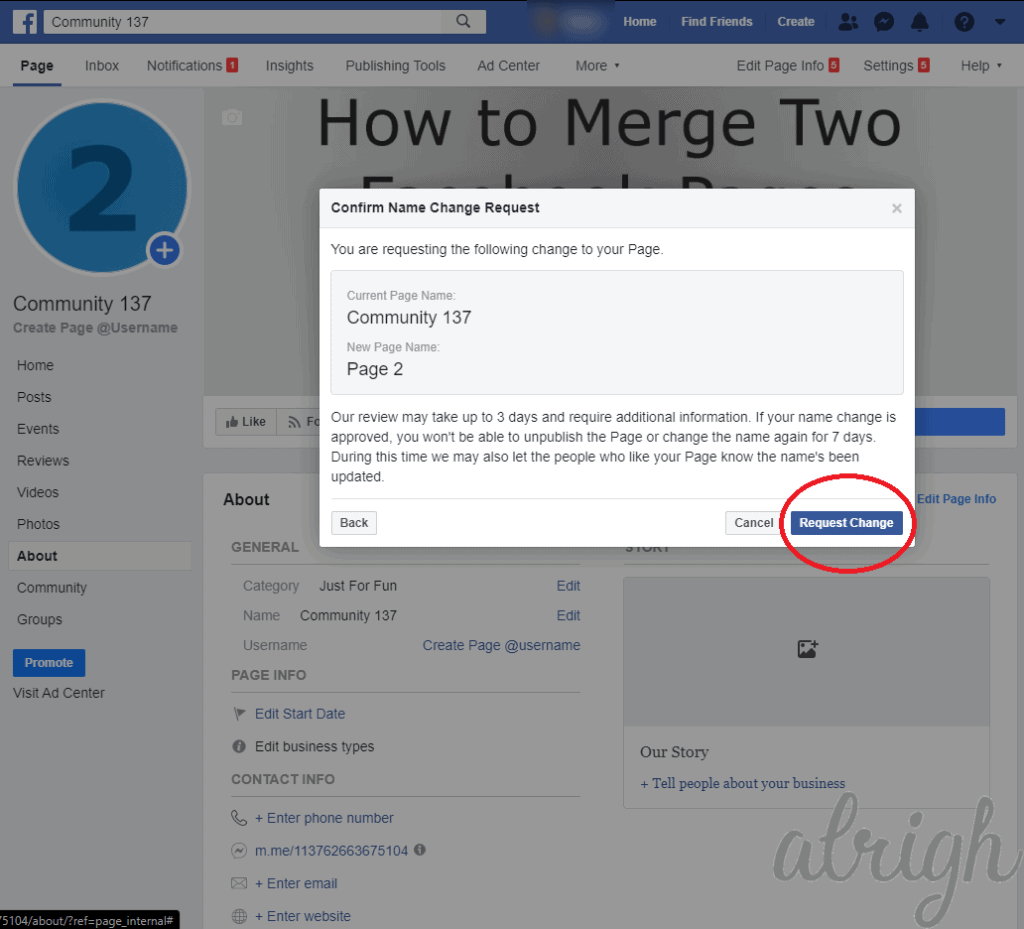 How to Merge Facebook Pages?