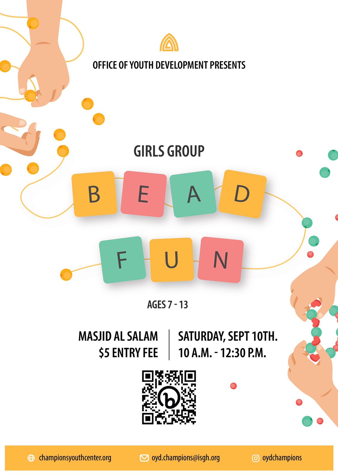 Bead Fun A Girls Group Activity Masjid AlSalam