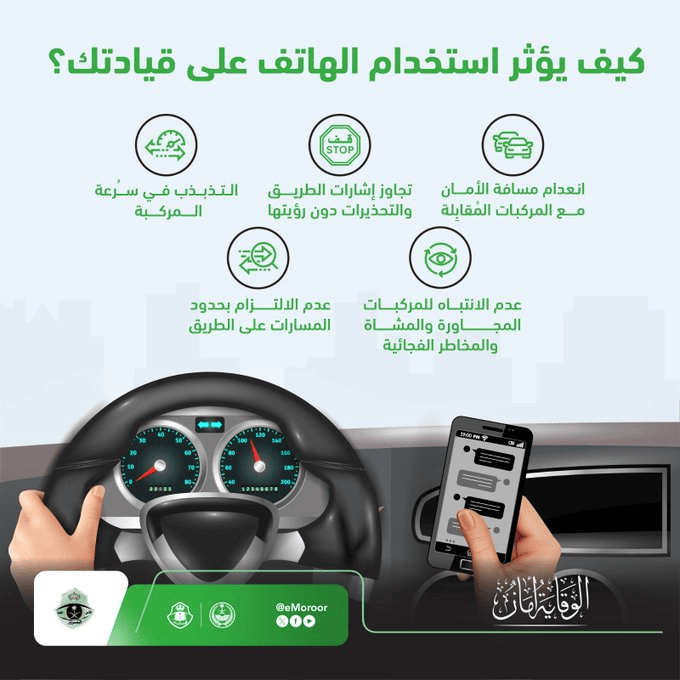 كيف يؤثر استخدام الهاتف على قيادتك ؟