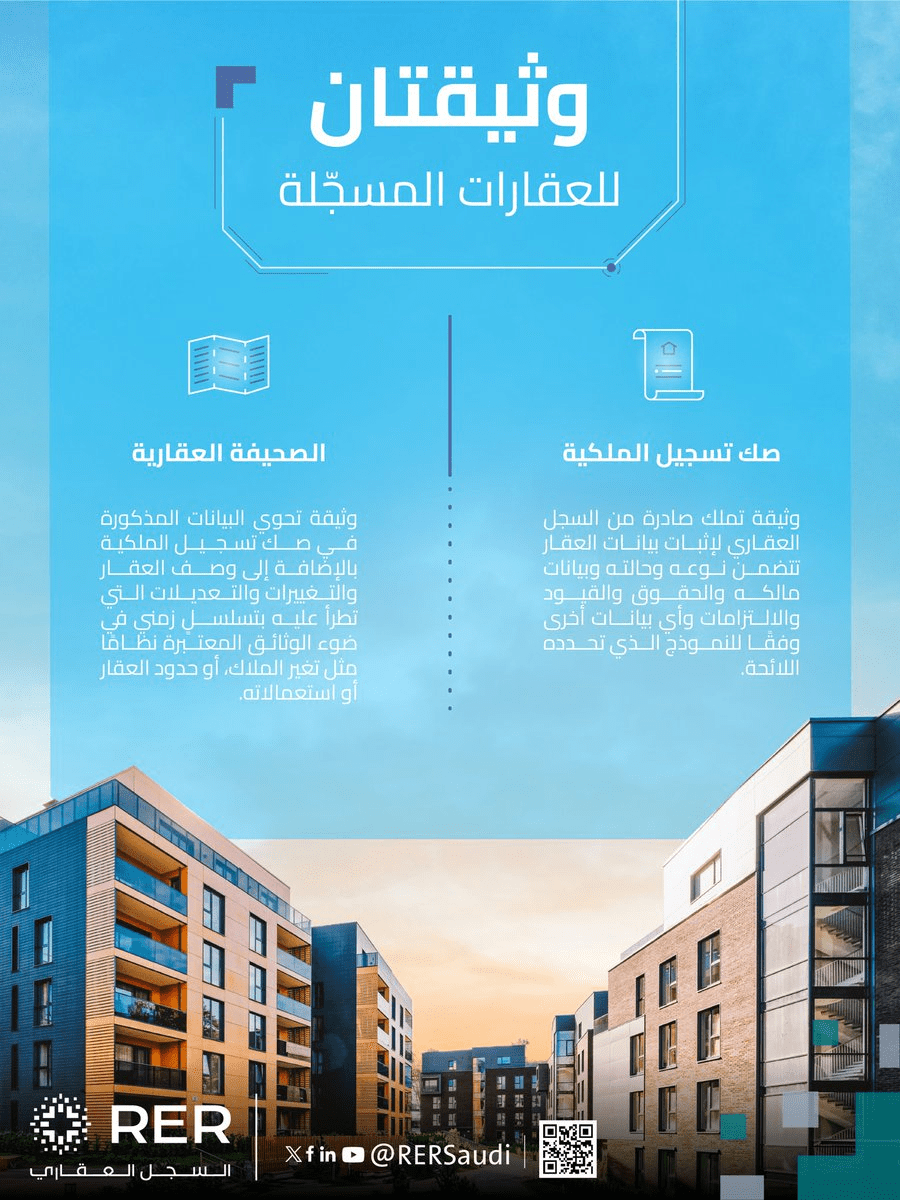وثيقتان للعقارات المسجلة من السجل العقاري