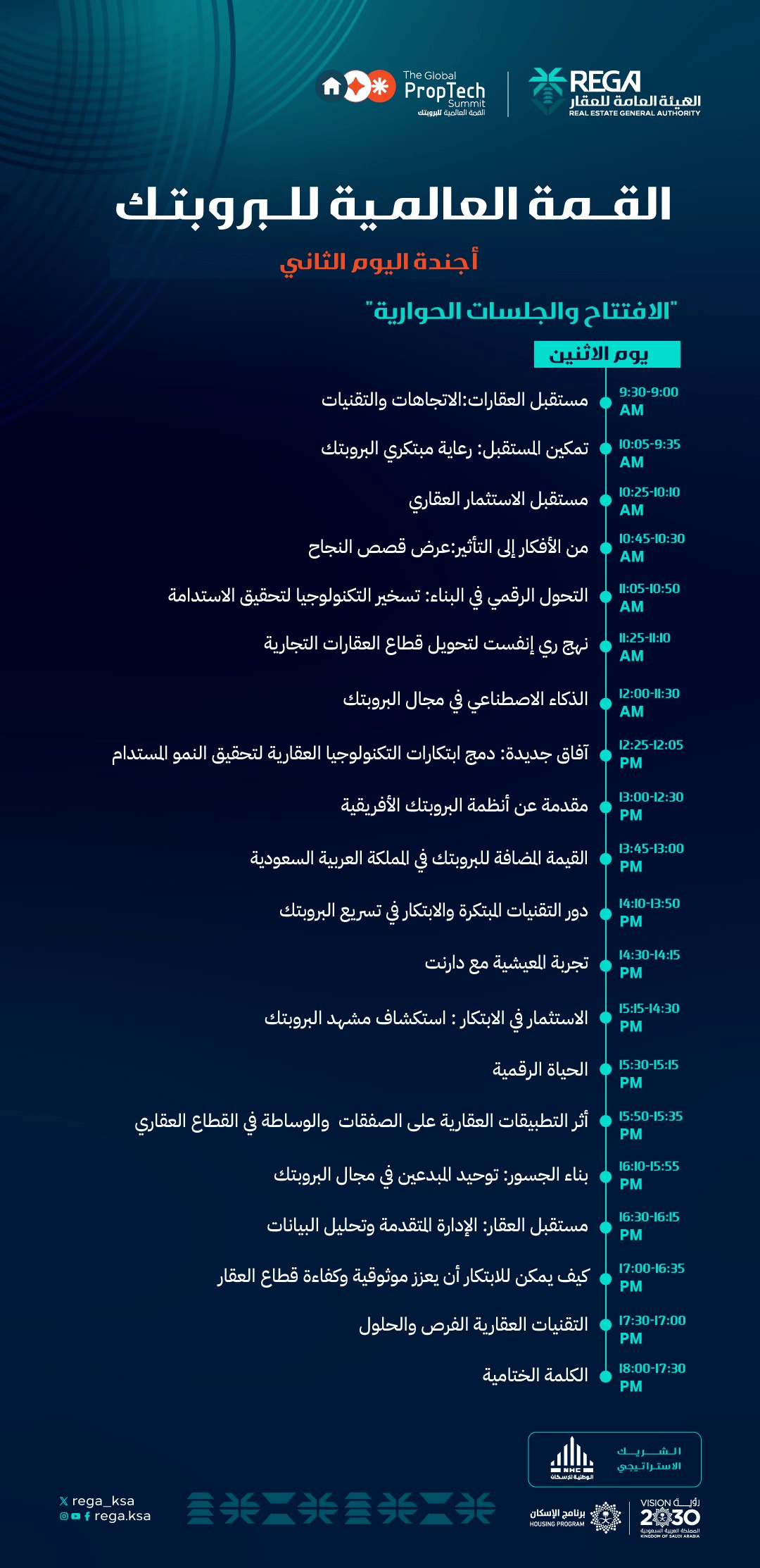 تفاصيل أجندة اليوم الثاني من القمة العالمية للبروبتك