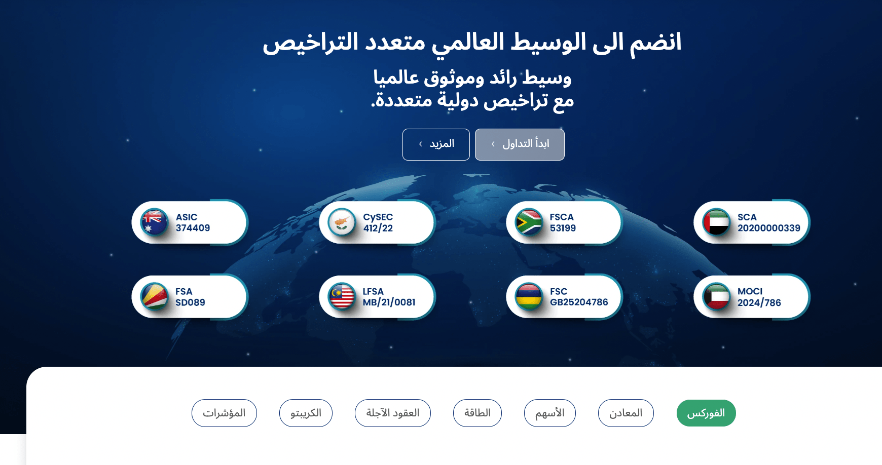 انضم الى الوسيط العالمي متعدد التراخيص