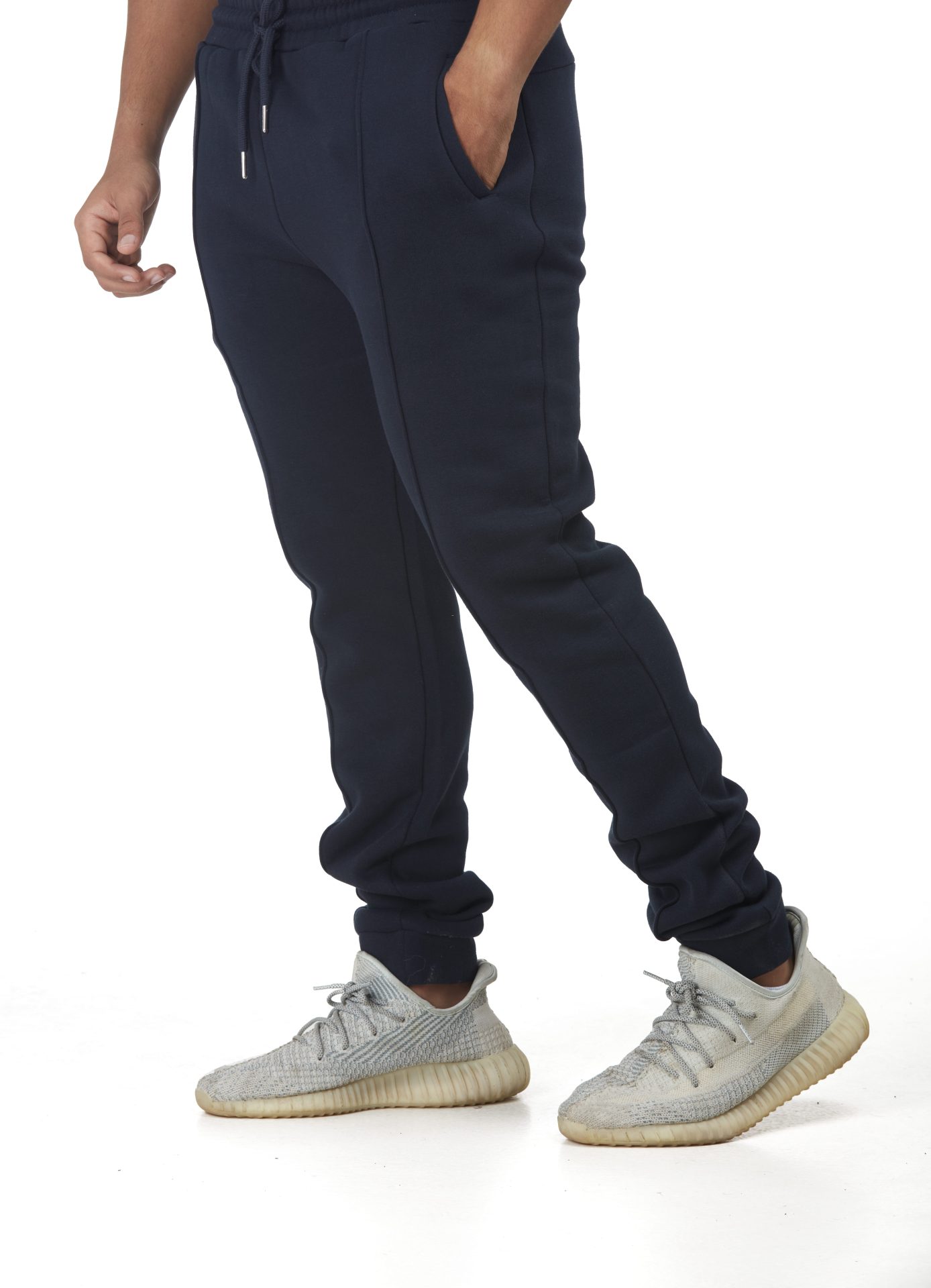 Ribbed Long Pants, Navy Blue Casual Pants AlShiaka Store