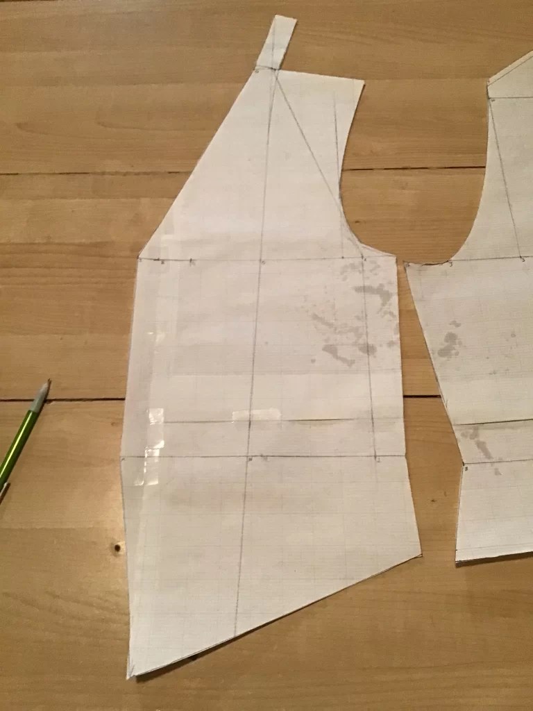 Front panel pattern piece.