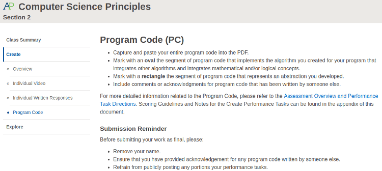 Create Task 5 Program Code CSP
