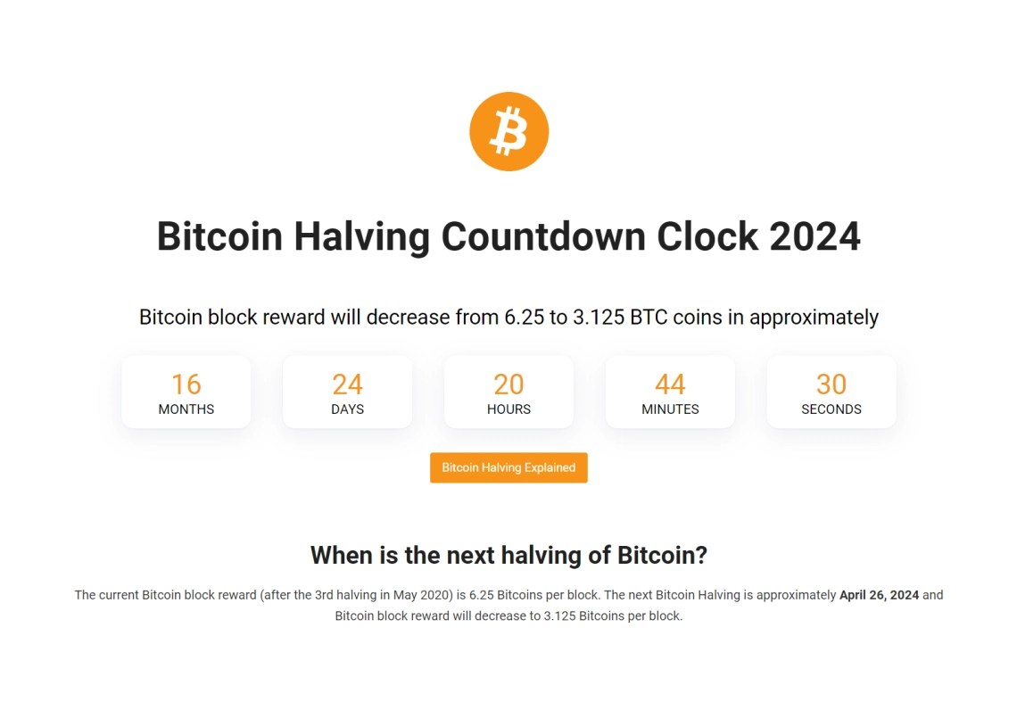 Bitcoin Halving Countdown, BTC Halving Dates and Price History