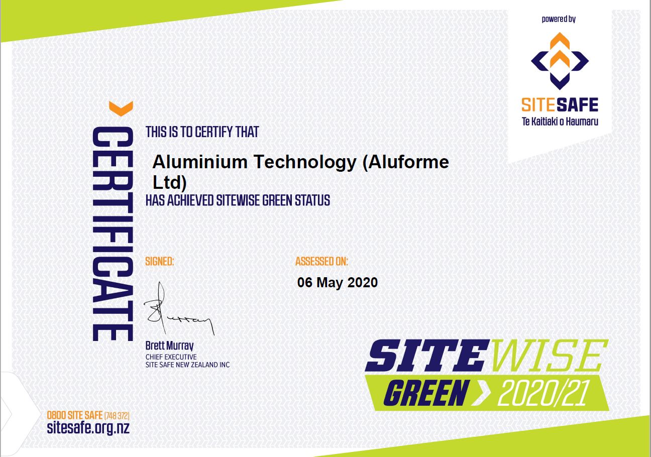 Site Wise Certified Aluminium Technology