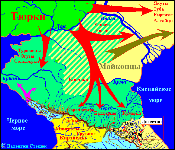 Тюрки карта расселения