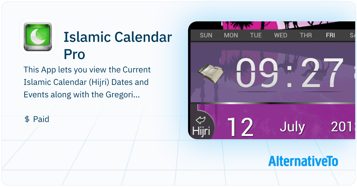 Islamic Calendar Pro This App lets you view the Current Islamic