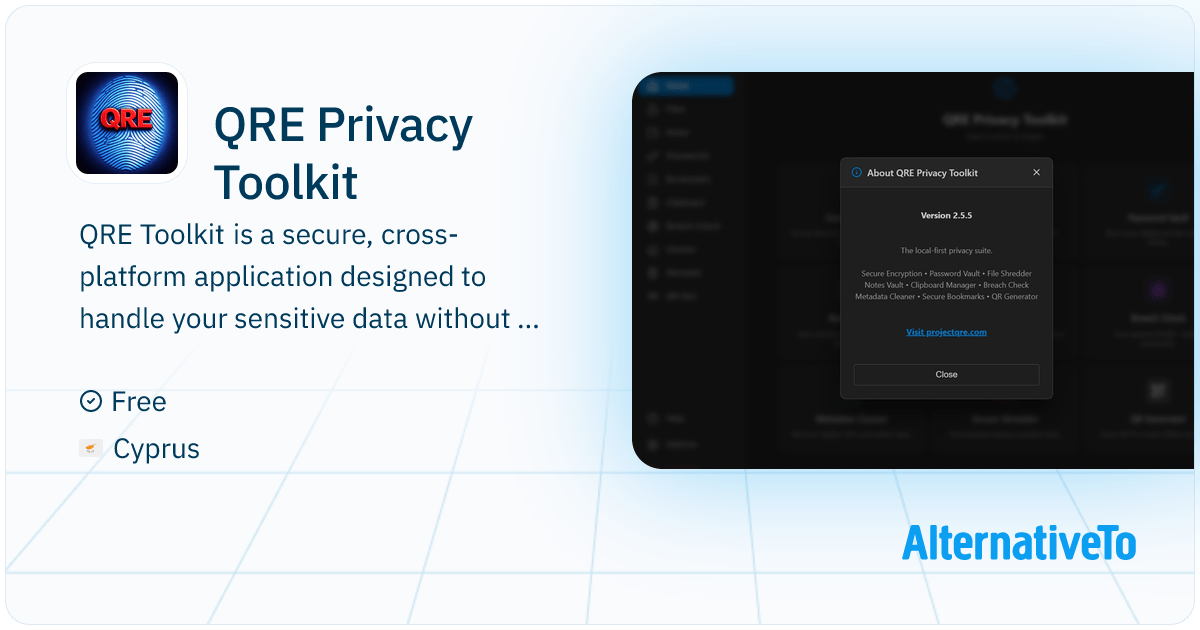 QRE Privacy Toolkit QRE Toolkit a "Privacy Swiss Army Knife