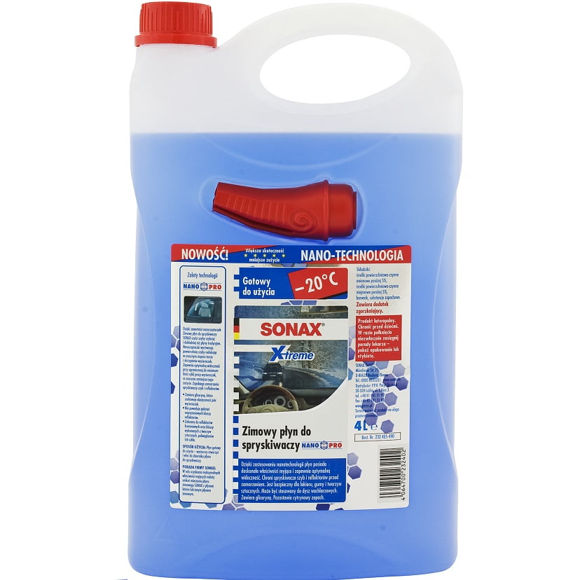 SONAX NANOPRO Zimowy Płyn do spryskiwaczy 4L do 20°C