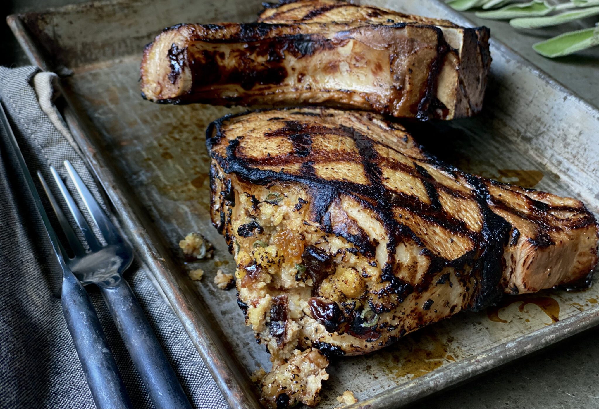 Stuffed Grilled Pork Chops Alton Brown