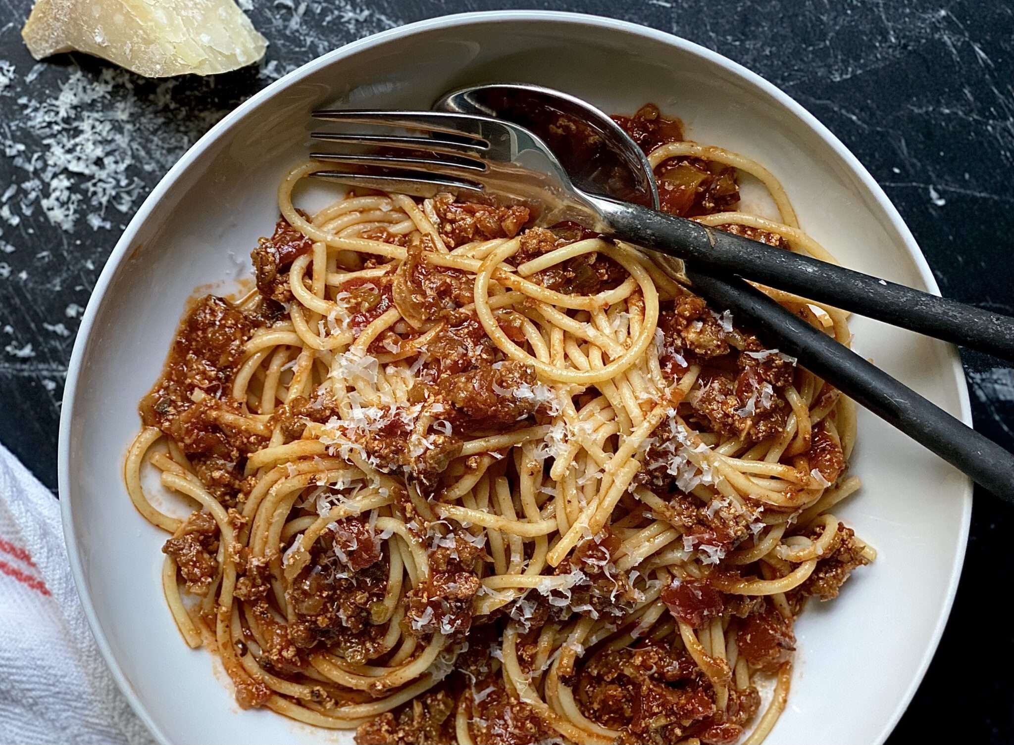 Meat Sauce and Spaghetti Alton Brown