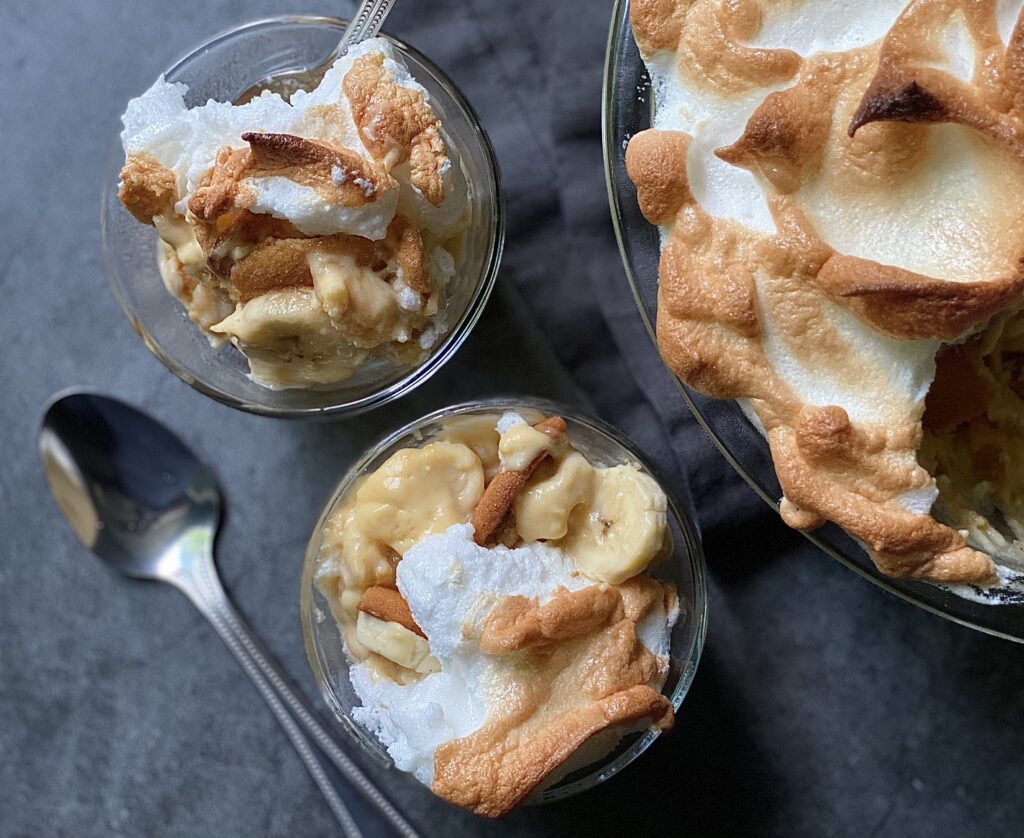 Baked Banana Pudding Reloaded With Meringue Topping Recipe Alton Brown