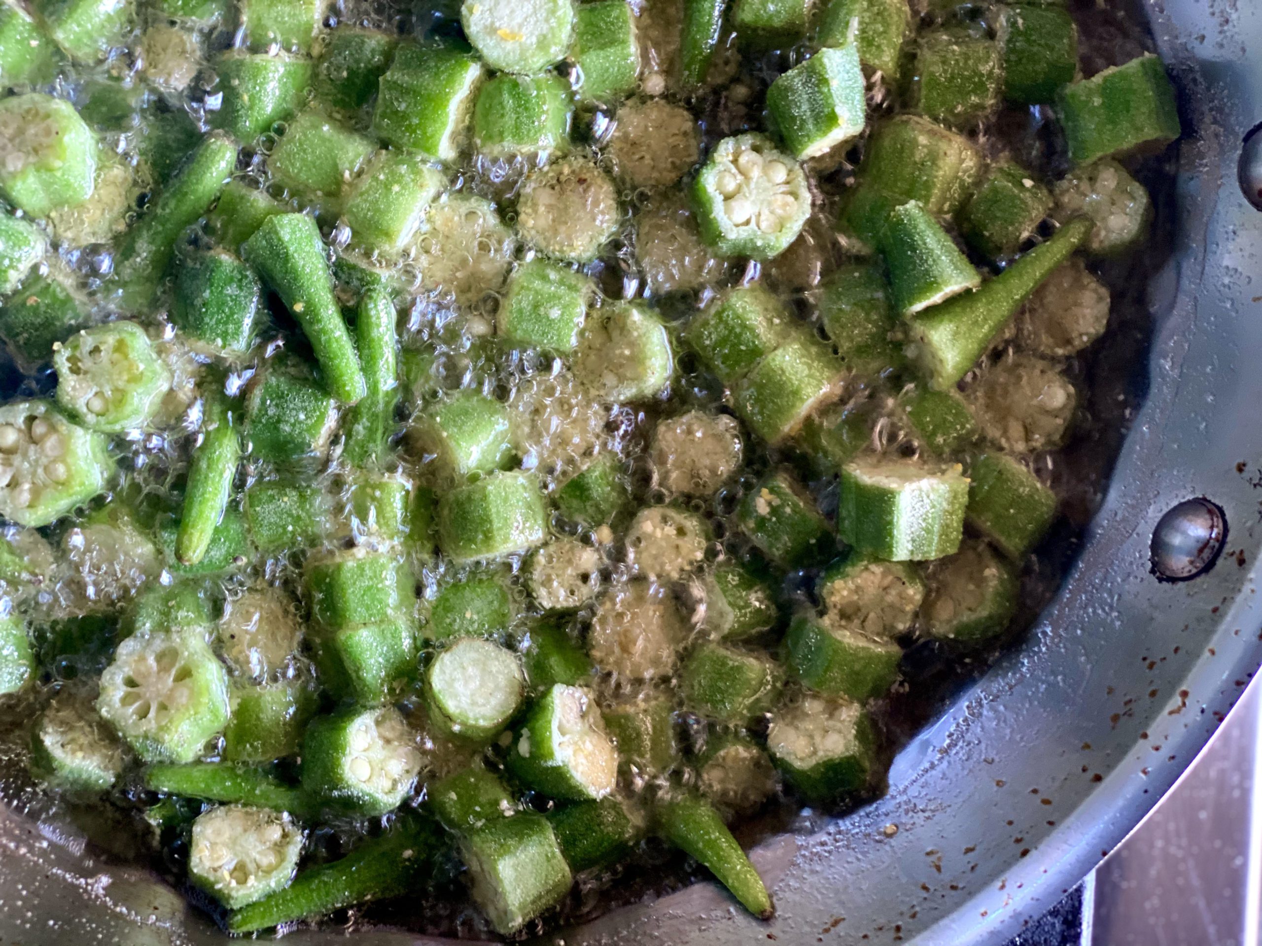 Dry Fried Okra Alton Brown