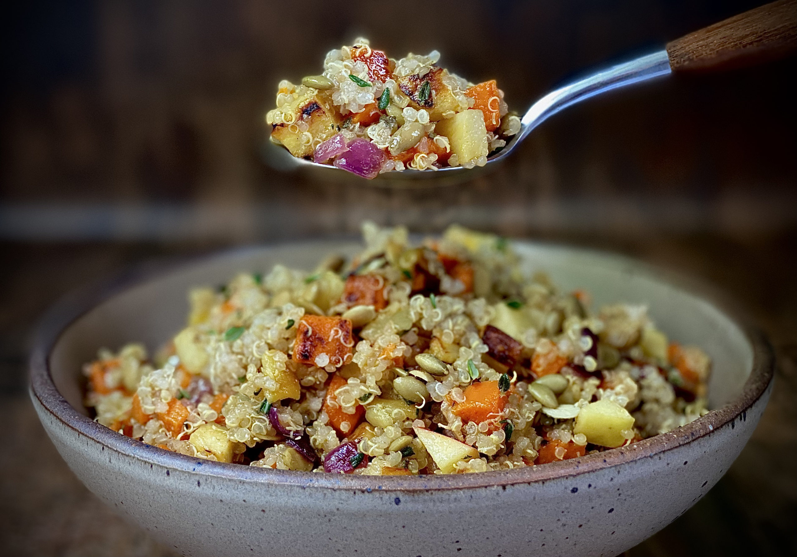 Quinoa and Roasted Vegetable Salad Alton Brown