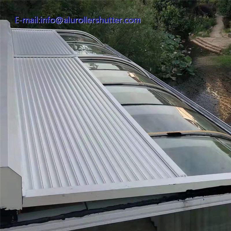 automatic Horizontal roof mounted Aluminium roller rolling shutter for