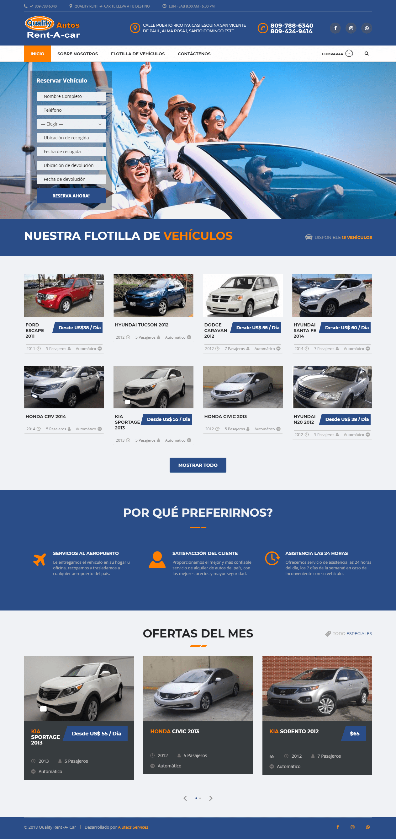 Quality Rent A Car Alutecs Services Diseño web, marketing, dominio