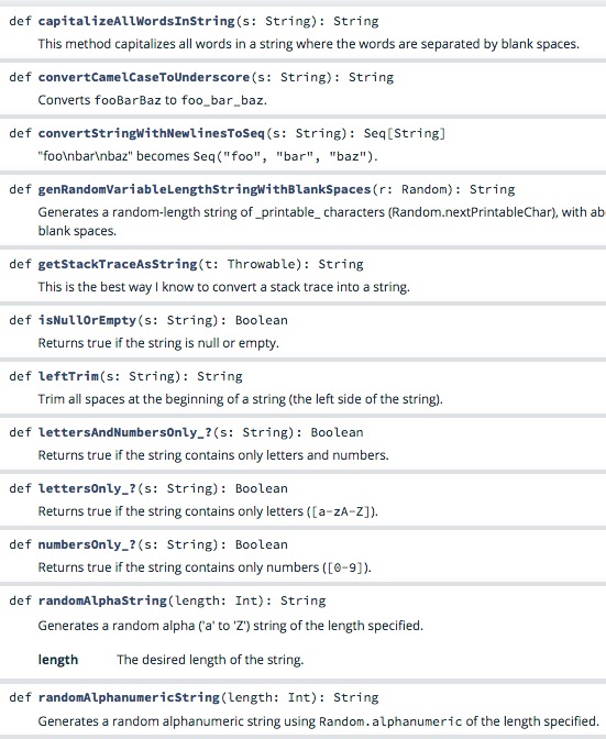 Scala String utilities functions