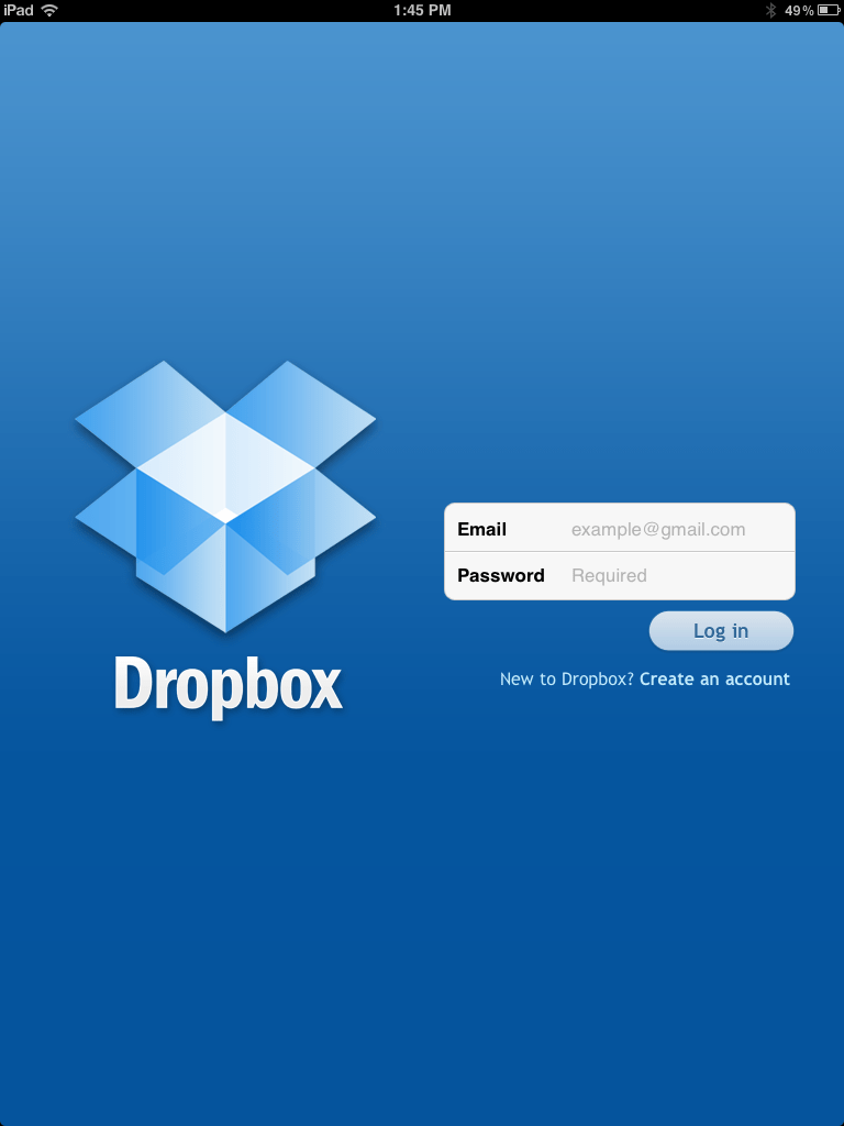 Good design Dropbox login page