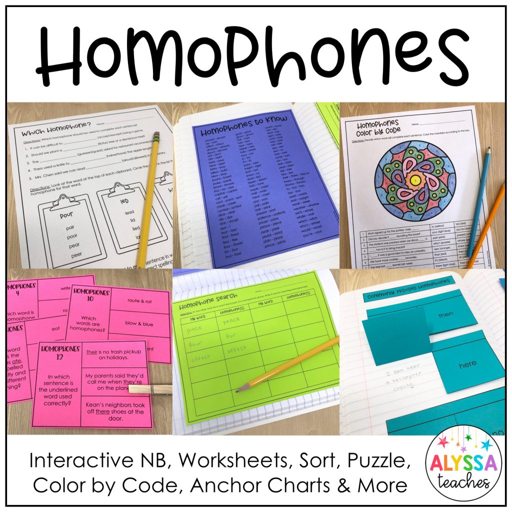 Engaging Homophones Activities for 4th Grade Alyssa Teaches