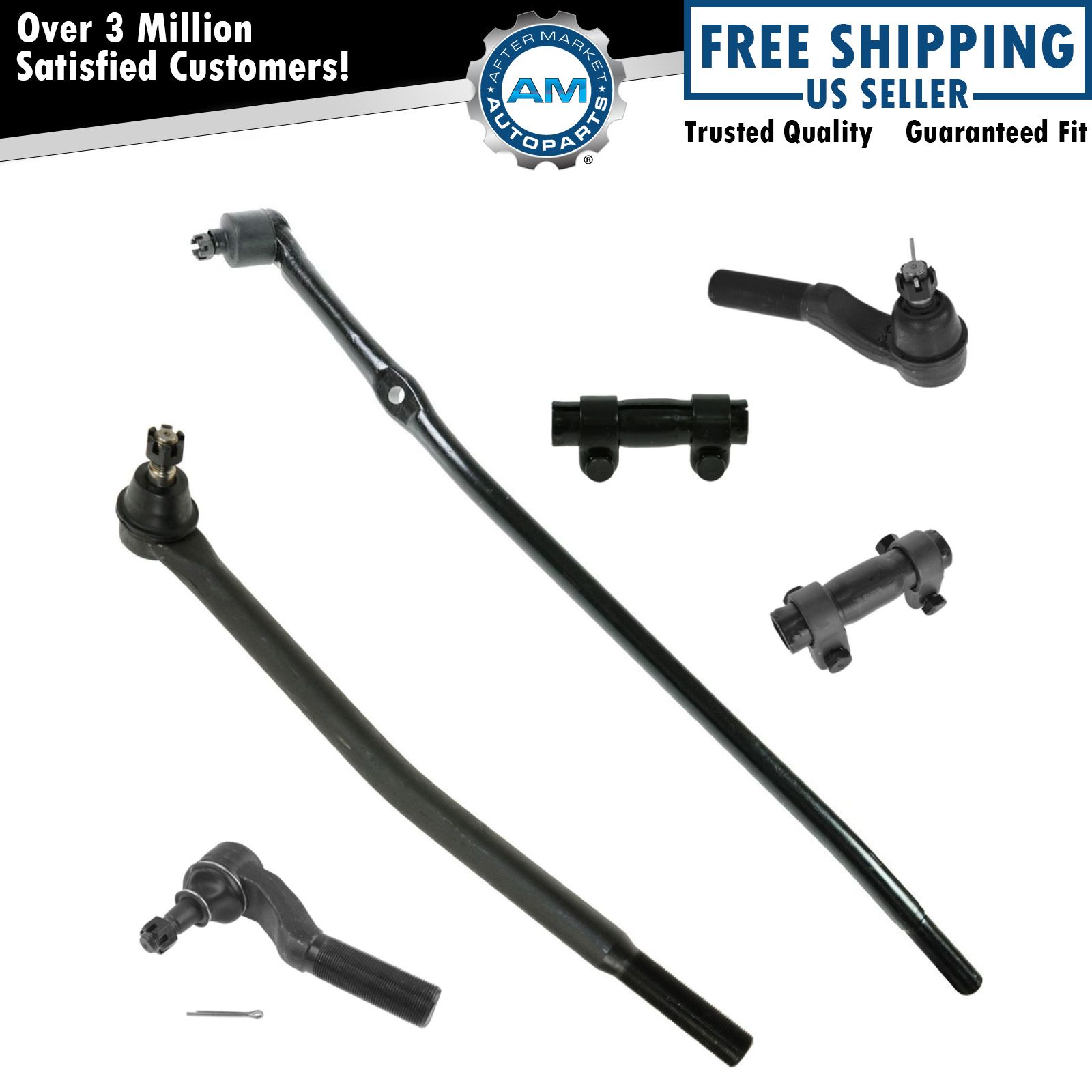 Tie Rod and Adjusting Sleeve Front 6 Piece Kit for 9206 Ford E250 E350