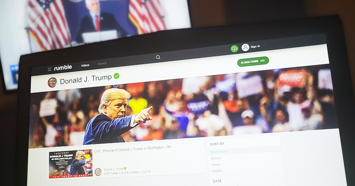 Trump Launches Rumble Account