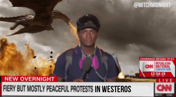 CNN Shows 'Fiery But Mostly Peaceful' Kenosha as Fires Rage