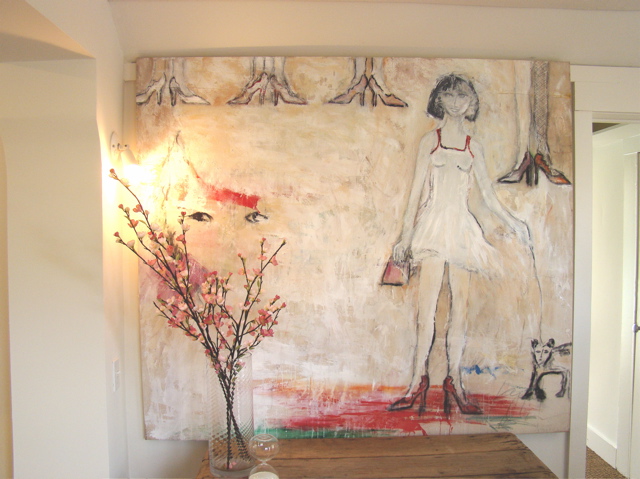 Amadea Bailey Ruby Mixed Media On Canvas Shown At The Dennis Hopper Frank Gehry House In Venice Ca Amadea Bailey