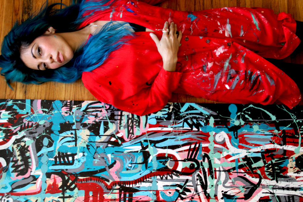 Nathalia Pizarro Painting with attack and intent amadeus