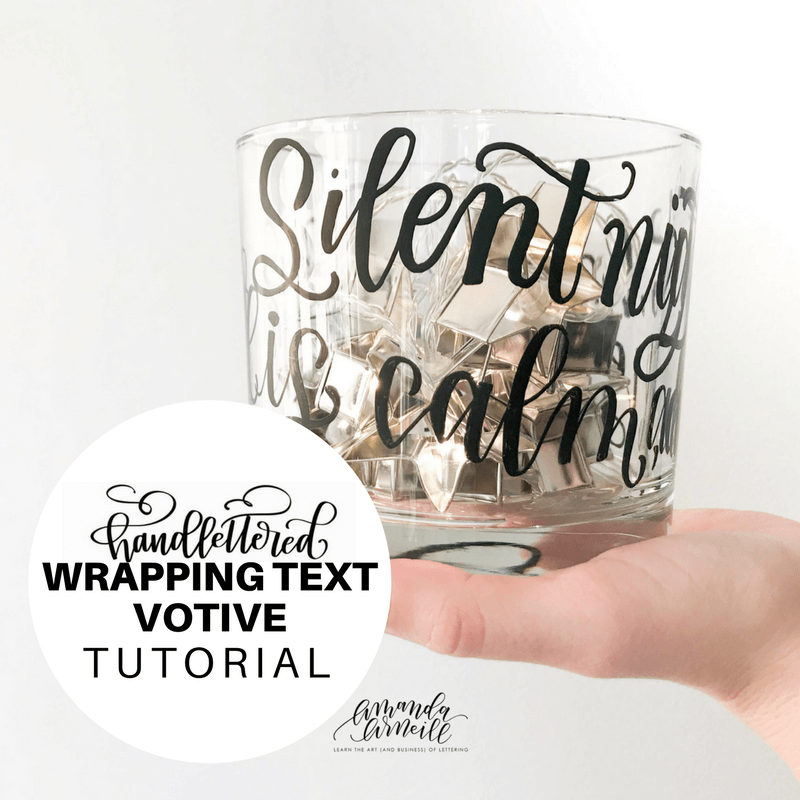 Hand Lettered Festive Votive Candle Holder StepbyStep Tutorial