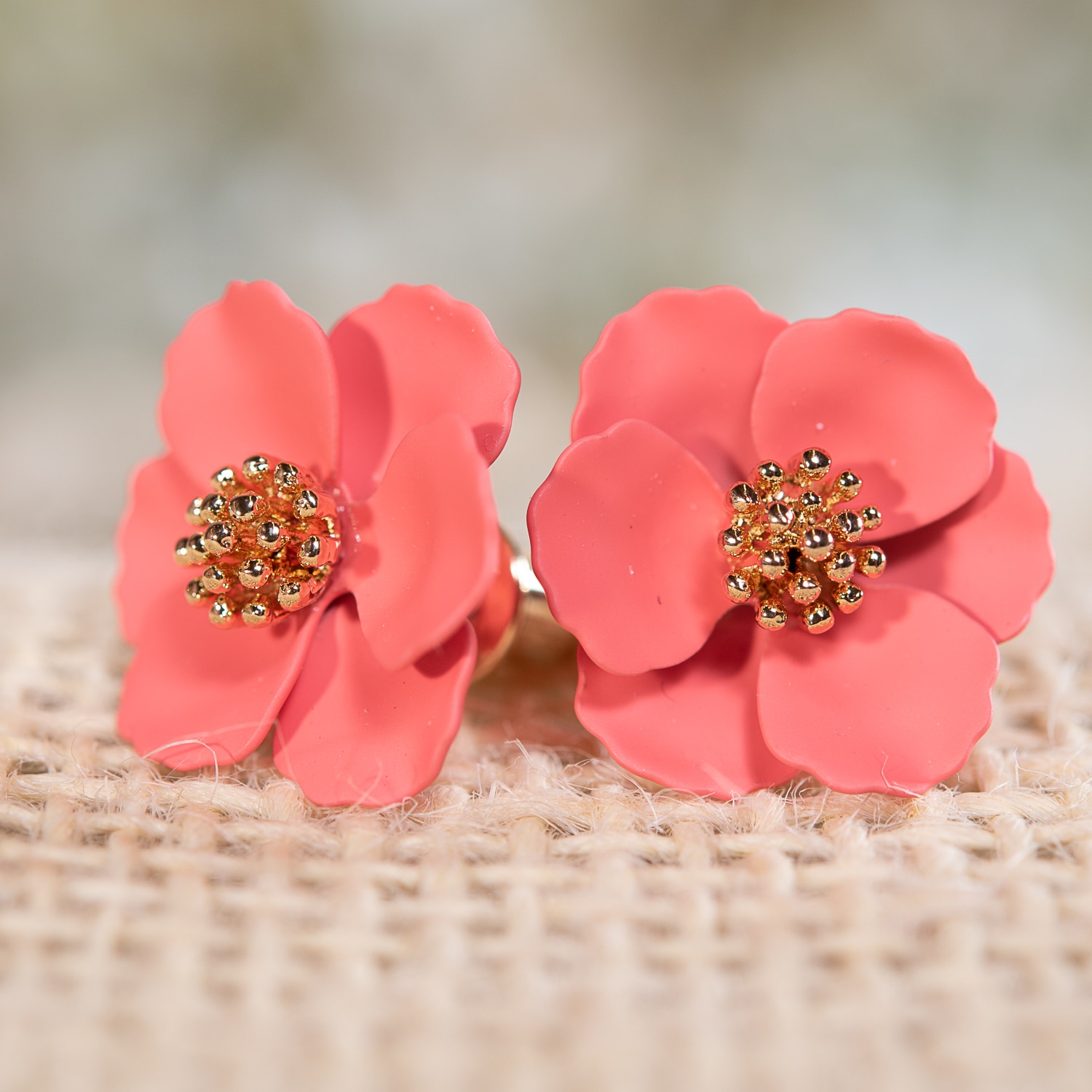 Small Flower Earring Coral at 11.99 Amanda Blu