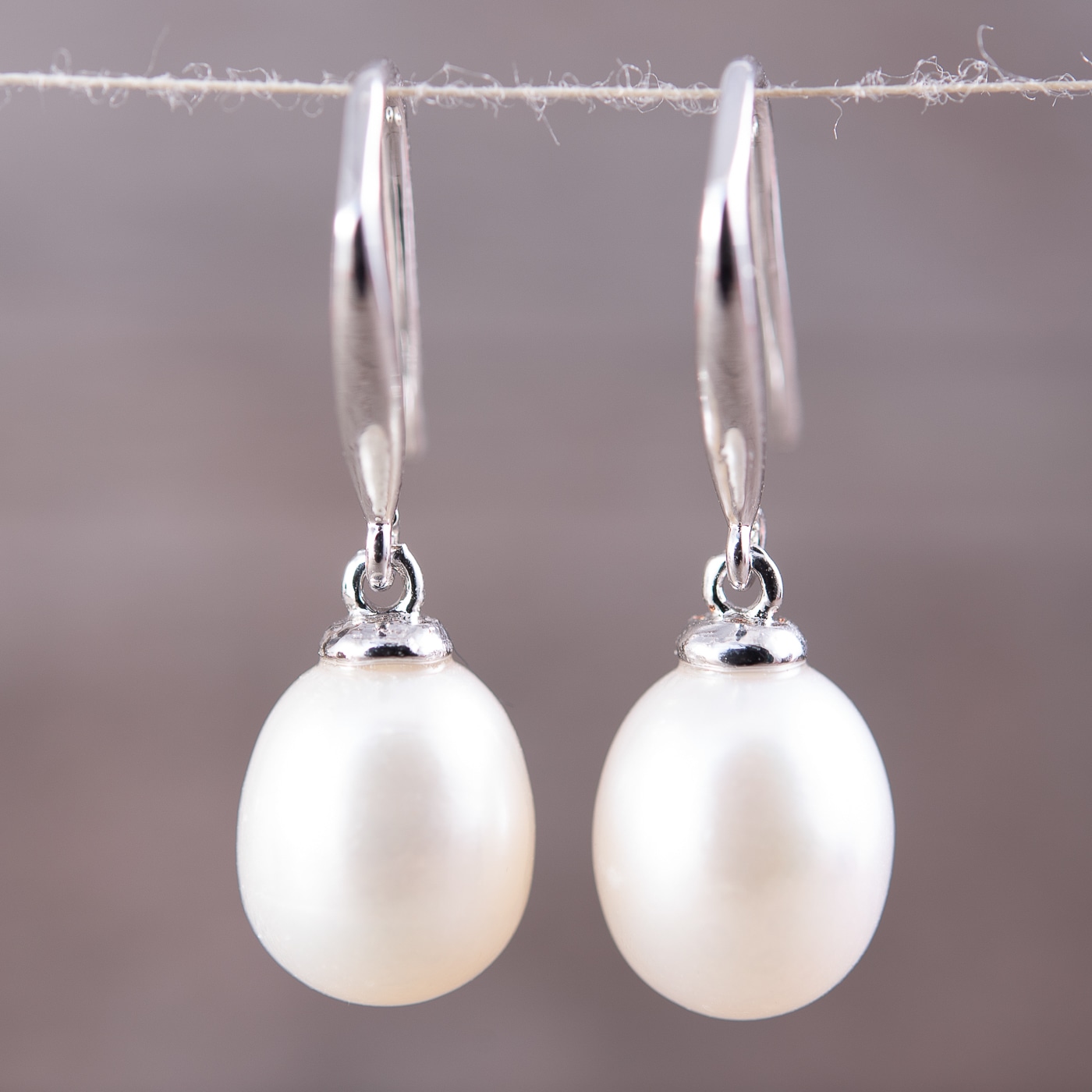 Drop Pearl Earrings Natural White ⋆ Amanda Blu and Company
