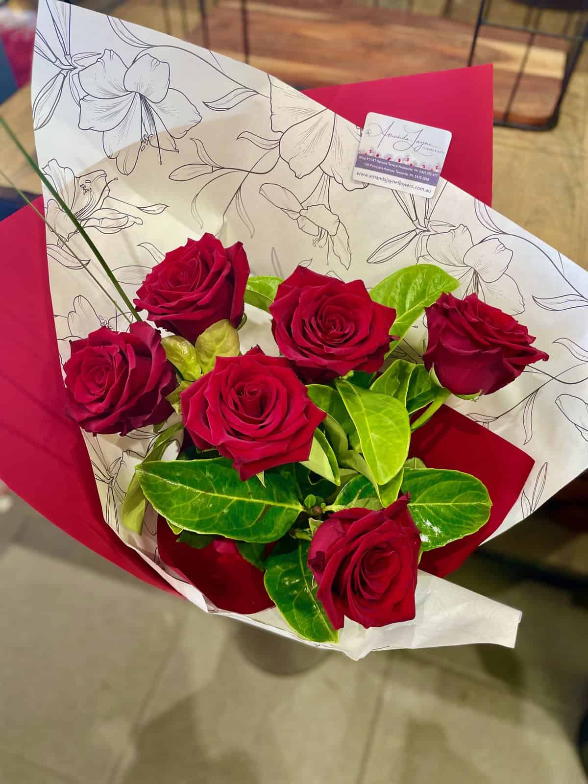 6 Long Stems Red Roses Amanda Jayne Flowers Local Florist Noosa