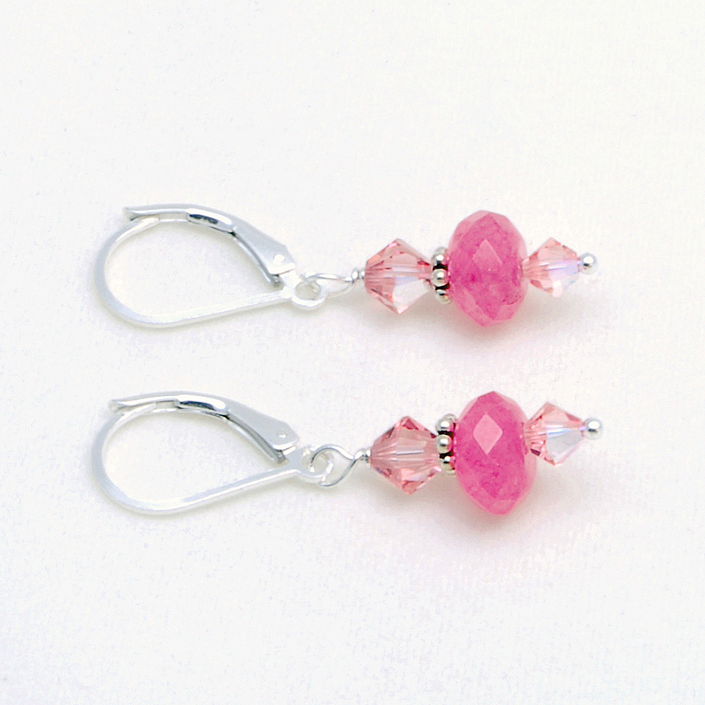 Pink Jade Earrings (RE527) Delicate Designs
