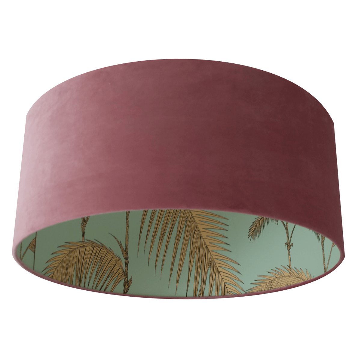 60cm Handmade Lampshade using Cole & Son Palm Leaves Mint / Pink