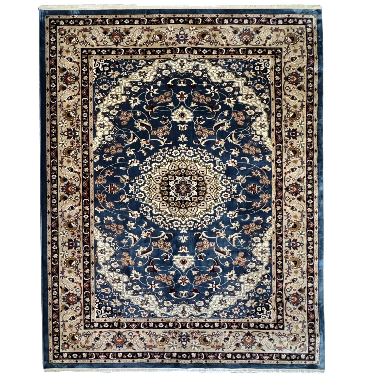 400 x 300cm Large Size Persian Royal Mashad Design Blue Rug Aman