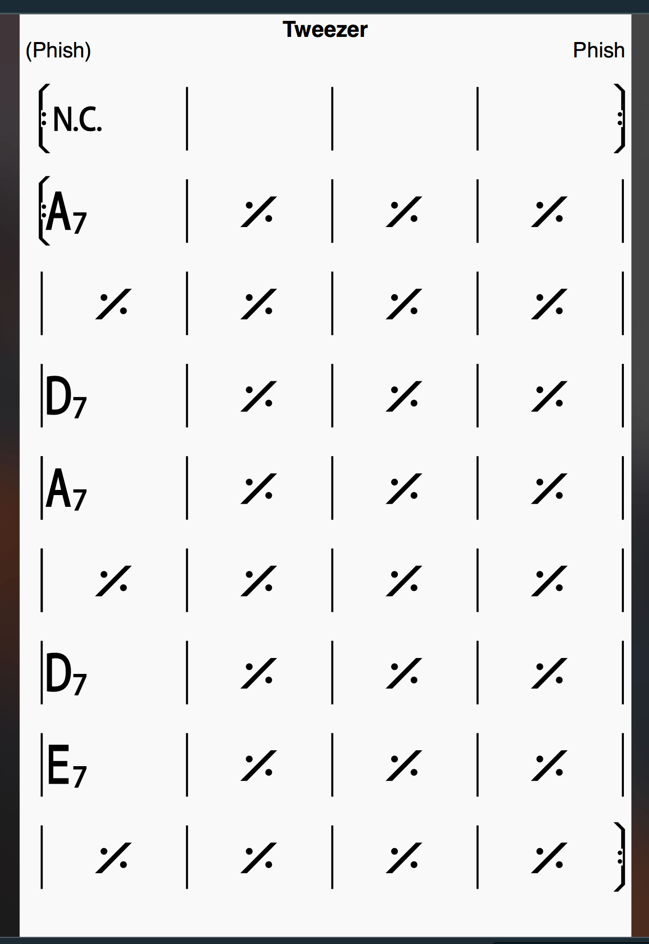Phish Tweezer Tab AmarGuitar