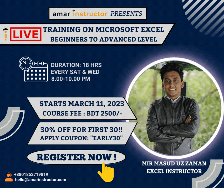 Microsoft Excel Beginners to Advanced Level (Live Batch) Amar Instructor